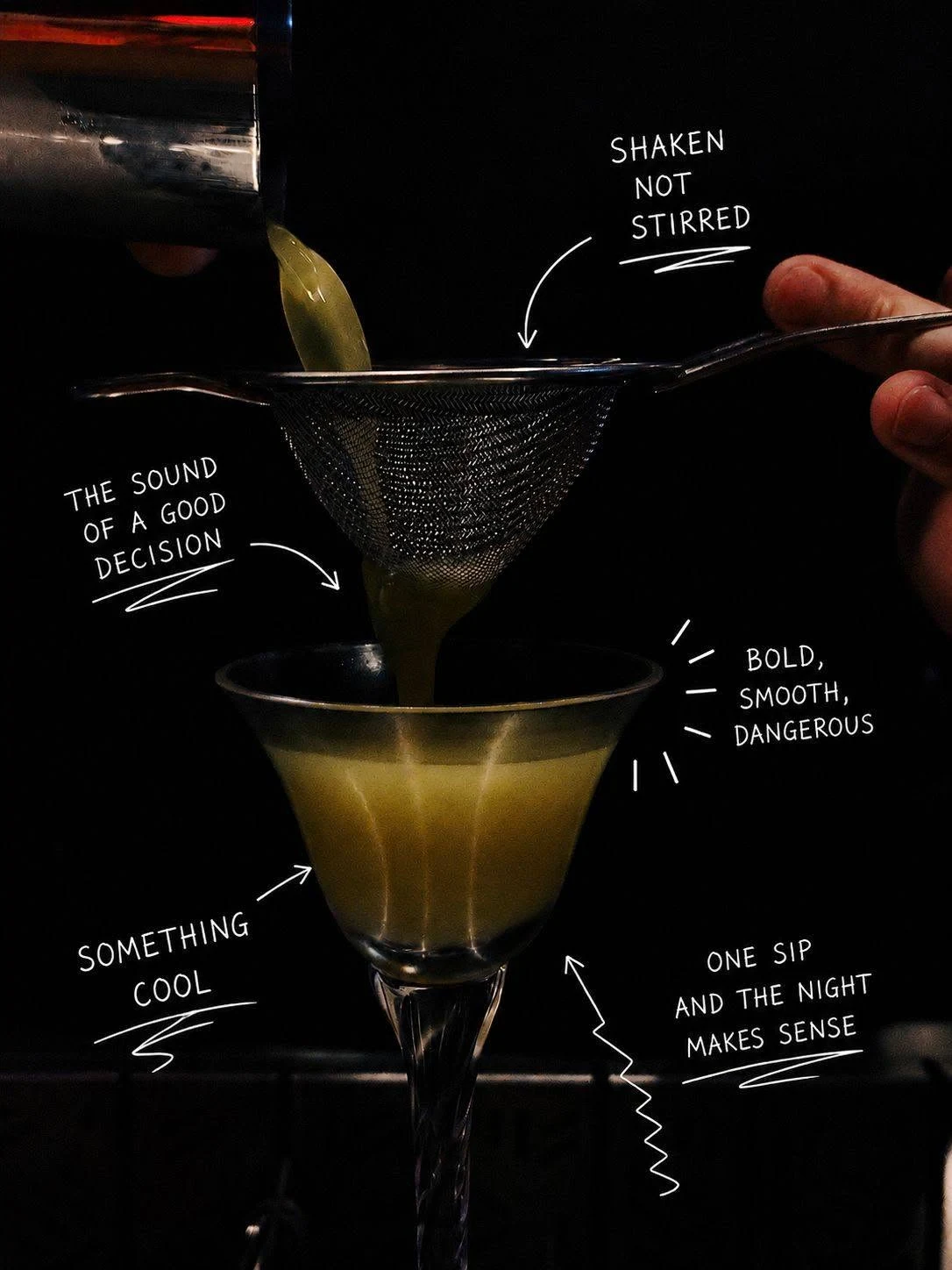 Strong bespoke cocktail mood